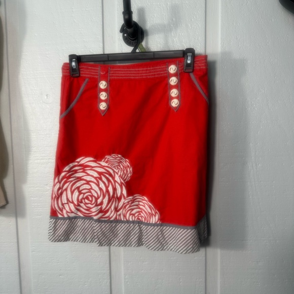 Anthropologie Dresses & Skirts - Anthropologie Floreat Red And White Floral Skirt Size 6 EUC